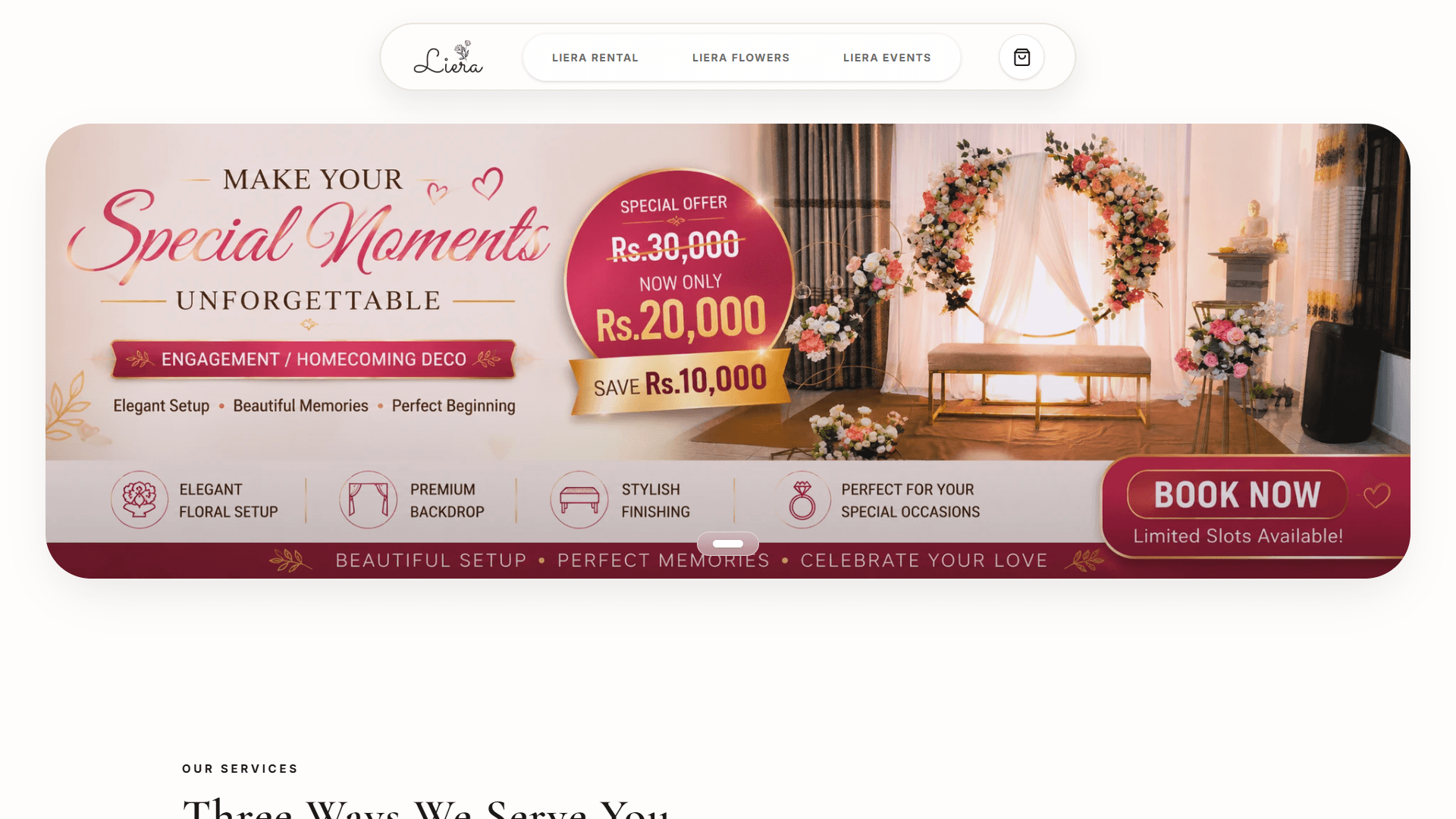 LieraEvents.com - Floral & Event Web Platform